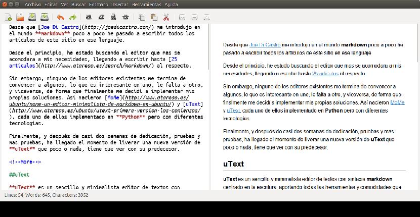 uText. Un sencillo editor markdown para Ubuntu