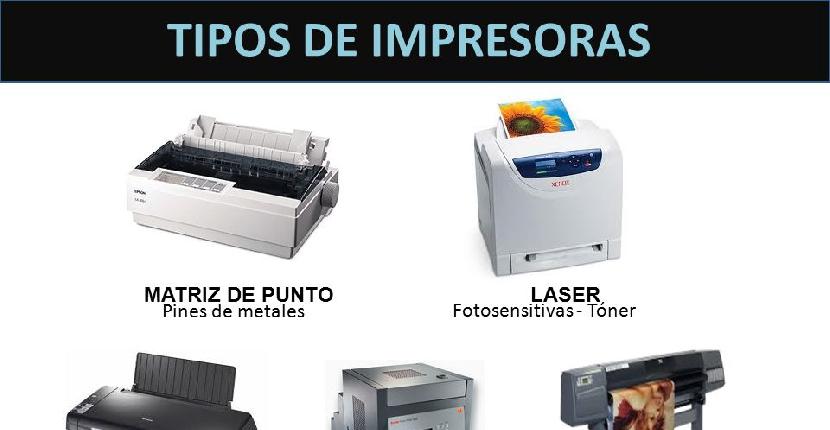 ¿Cuáles son los principales tipos de impresoras?